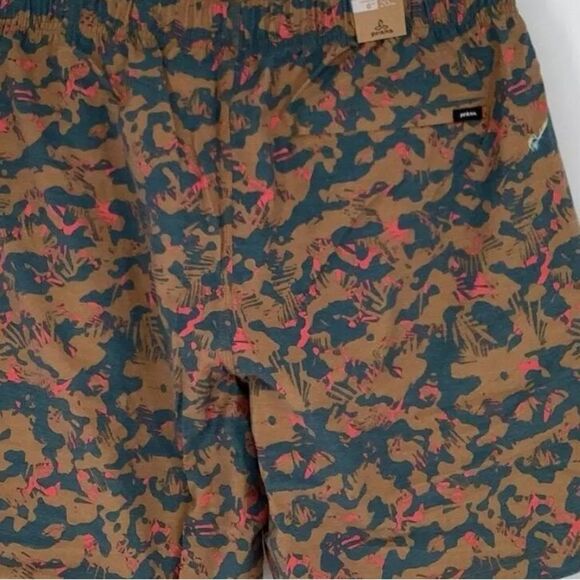 Prana Shorts Mens (M, L, XL) Metric E-Waist Short Fresca Camo 8" Drawstring - Picture 2 of 5